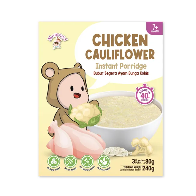 MOMMY J Baby Porridge Instant 240g - Chicken Cauliflower (Bubur Instant, Bubur Baby for 7+ Months) 即食 宝宝粥 / 宝宝方便粥