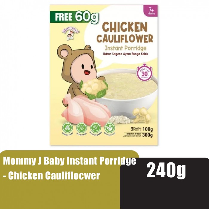 MOMMY J Baby Porridge Instant 240g - Chicken Cauliflower (Bubur Instant, Bubur Baby for 7+ Months)