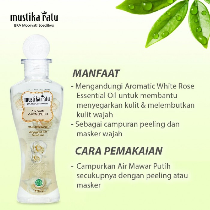 Mustika Ratu Skincare - Air Sari Mawar Putih ( Air Mawar Original untuk muka 150ml)