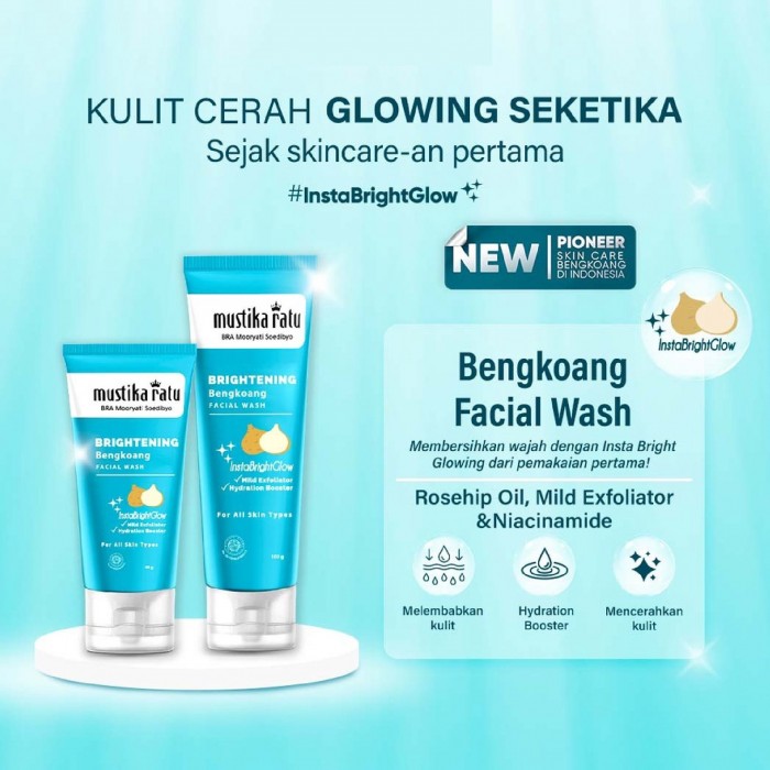 Mustika Ratu Bengkoang Brightening Facial Wash with Scrub 100ml ( Whitening Face Wash / Sabun Muka / Sabun Putih )