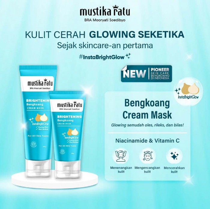 Mustika Ratu Skincare Brightening Bengkoang Face Cream Mask for Brighten Skin 125g (Facial Mask)