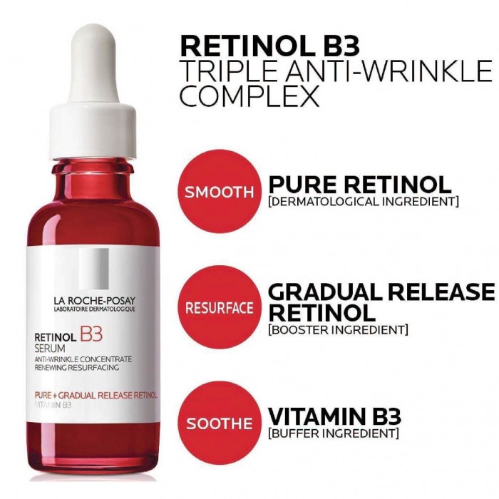 LA ROCHE POSAY Retinol B3 Face Serum 30ml - Anti Aging & Anti Wrinkle Retinol Serum Muka 精华液