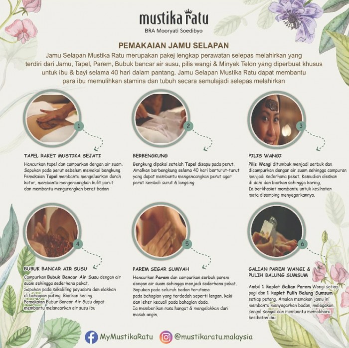 Mustika Ratu Jamu Selapan / Jamu Bersalin / Jamu Mustika Ratu / Post Natal Care ( Set Berpantang Ibu Bersalin )