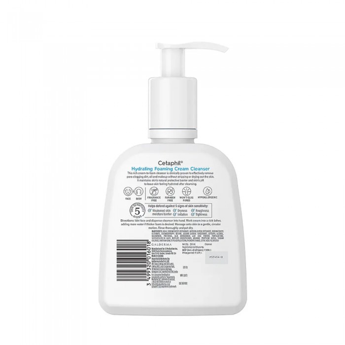 CETAPHIL Hydrating Foaming Cream Facial Cleanser 236ml for Cetaphil Face Wash