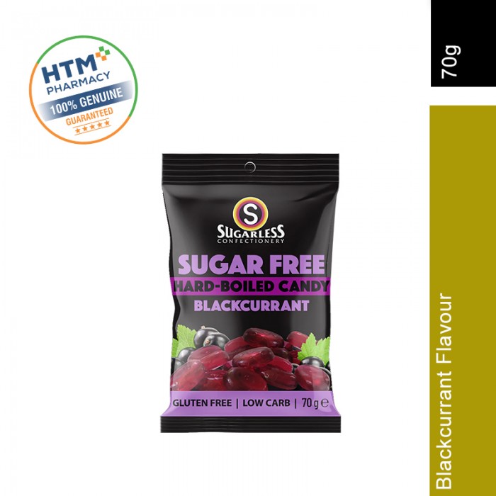 Sugarless Hard Boiled Candies Aura Blackcurrant Flavour 70g