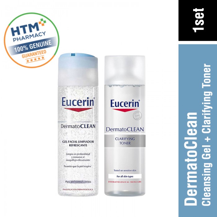 Eucerin DermatoCLEAN Refreshing Cleansing Gel 200ml + Clarifying Toner (63993)