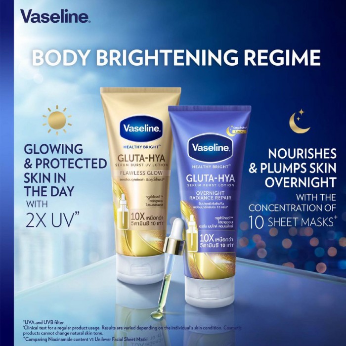 Vaseline Gluta-Hya Serum Burst Lotion Overnight Radiance Repair 330ml