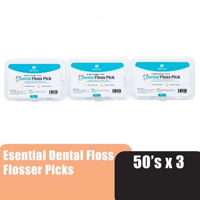 ESENTIAL Dental Floss Cleaning Flosser Picks 50's x 3 for Oral Care /Toothpick/牙签,牙线