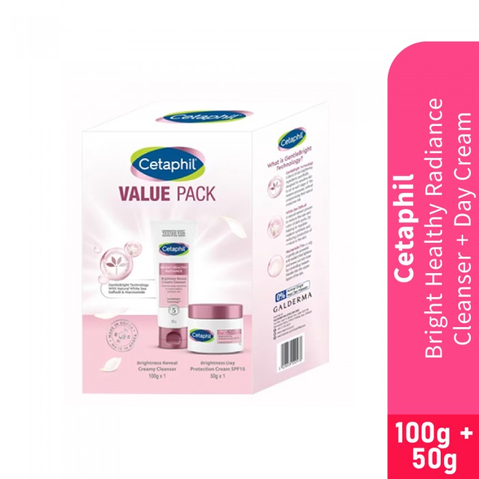 CETAPHIL Bright Healthy Radiance Value Pack (Facial Cleanser 100g + Day Cream 50g)