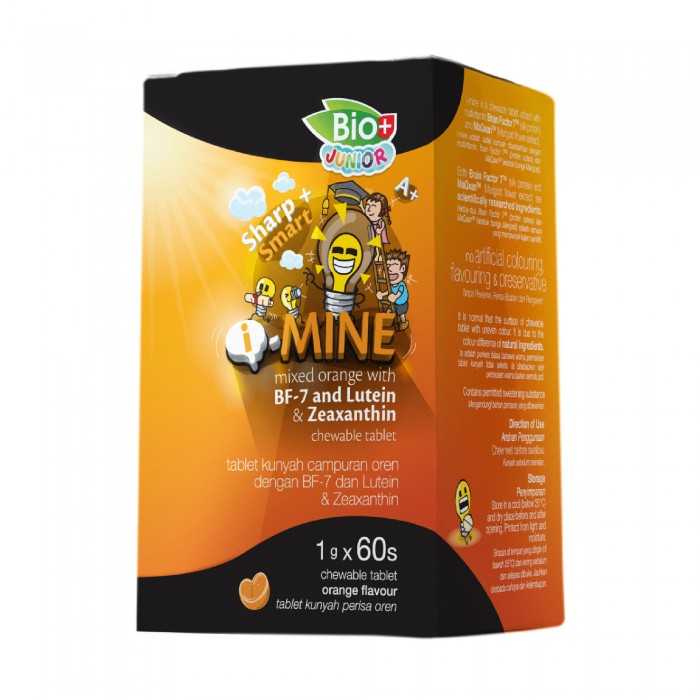 BIO+ Junior I-Mine Mixed Orange with Multivitamin for kids chewable tablet 60's eye & brain supplement for kids vitamin