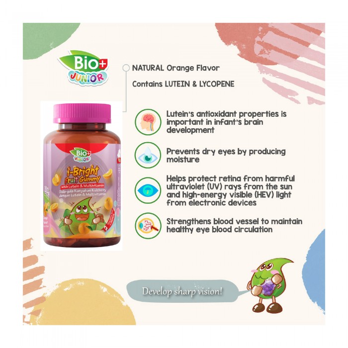 BIO+ Junior Kidzberry Gummy with Lutein & Lycopene 80's X 2 Eye Supplement for kids Eye gummy 護眼保健品 葉黃素儿童