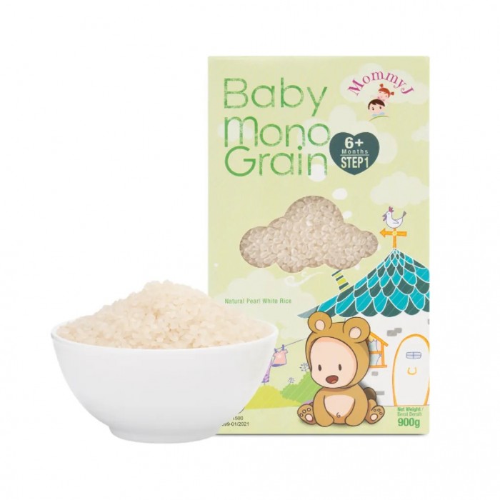 MOMMY J Step 1 Organic Grown 900g - Pearl White Rice (Halal Baby Food, Makanan Baby for 9+ Months) 宝宝米 / 天然珍珠白米