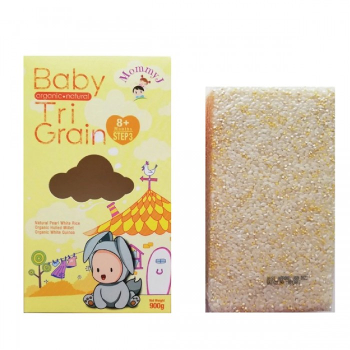 MOMMY J Step 3 Organic Tri-Grain 900g - Halal Baby Food, Makanan Baby for 8+ Months 宝宝米 / 宝宝辅食/ 宝宝营养米