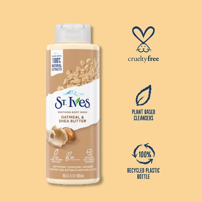 ST IVES SOOTHING BODY WASH 473ML - OATMEAL & SHEA BUTTER