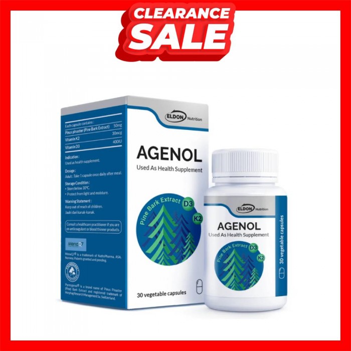 [CLEARANCE] ELDON NUTRITION AGENOL 30's with Vitamin K2, Vitamin D3 (EXP: 7/25)