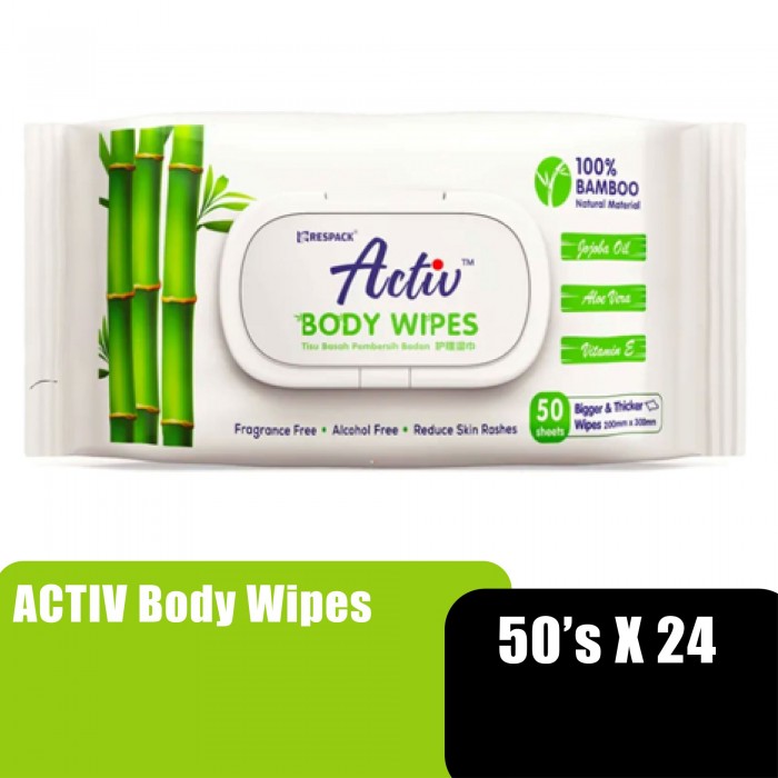 ACTIV BODY WIPES 50'S X 24PACKS (OD)