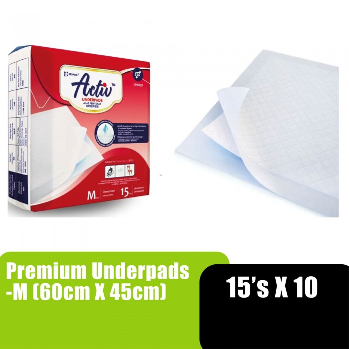 ACTIV PREMIUM UNDERPADS (60CM X 45CM) 15'SX 10PACKS - M (OD)