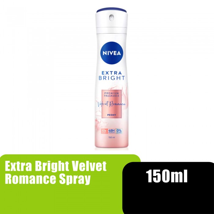 NIVEA DEODORANT FEMALE SPRAY 150ML - EXTRA BRIGHT VELVET ROMANCE (98538)