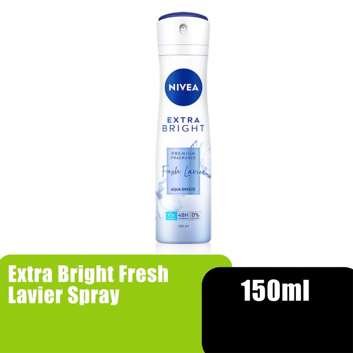 NIVEA DEODORANT FEMALE SPRAY 150ML - EXTRA BRIGHT FRESH LAVIER (98536)