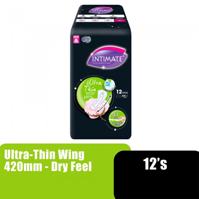 INTIMATE NIGHT LONG ULTRA THIN WING 420MM - DRY FEEL 12'S