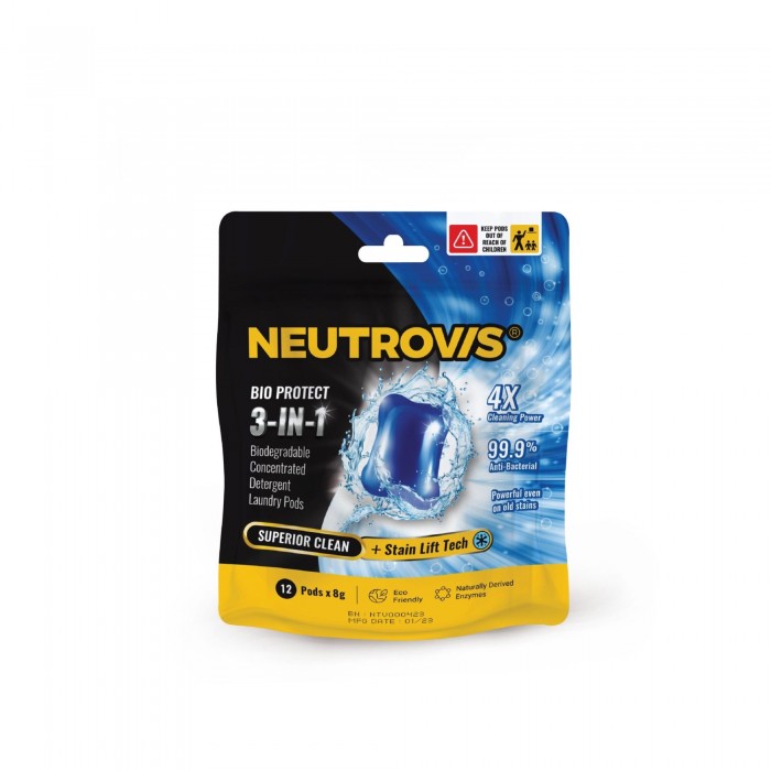 NEUTROVIS 3 IN 1 DETERGENT LAUNDRY PODS 8G X 25'S - SUPERIOR CLEAN