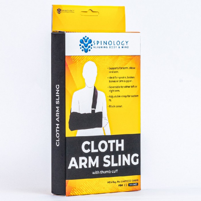 Spinology Cloth Arm Sling For Adult With Thumb Support / Cuff - Adult Arm Sling Anduh Tangan Patah Dewasa