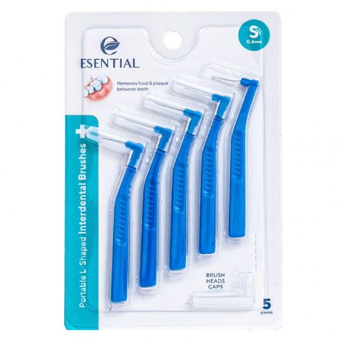 Esential L Shape Interdentail Brush for Braces Toothbrush Braces (S) 0.6mm x 5's Dental Brush / Berus Gigi Braces