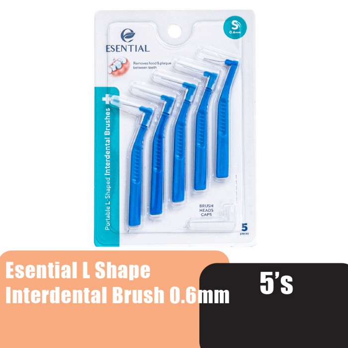 Esential L Shape Interdentail Brush for Braces Toothbrush Braces (S) 0.6mm x 5's Dental Brush / Berus Gigi Braces