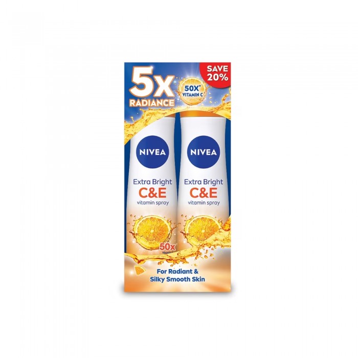 NIVEA FEMALE EXTRA BRIGHT C&E SPRAY 150ML X 2 (84189)