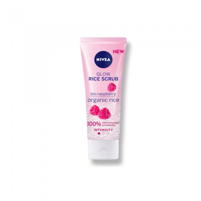 NIVEA GLOW RICE SCRUB ORGANIC RICE BIO RASPBERRY 75ML (84928)