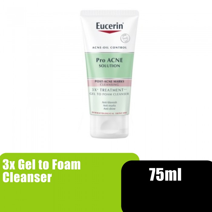 EUCERIN PROACNE SOLUTION 3X GEL TO FOAM CLEANSER 75ML (68864)