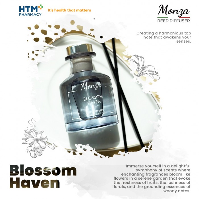 Monza Reed Diffuser Blossom Heaven 50ml - Aroma Diffuser Air Freshener Room, Home Fragnance Pewangi Rumah 房间 香薰