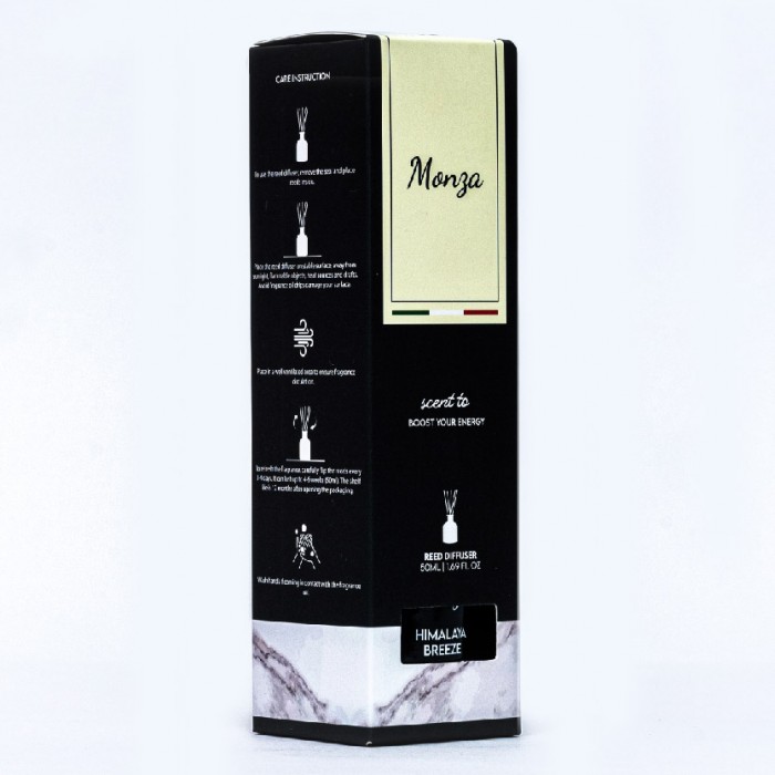 Monza Reed Diffuser Himalaya Breeze 50ml - Aroma Diffuser Air Freshener Room, Home Fragnance Pewangi Rumah 房间 香薰