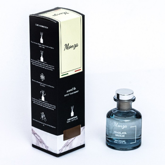 Monza Reed Diffuser Himalaya Breeze 50ml - Aroma Diffuser Air Freshener Room, Home Fragnance Pewangi Rumah 房间 香薰