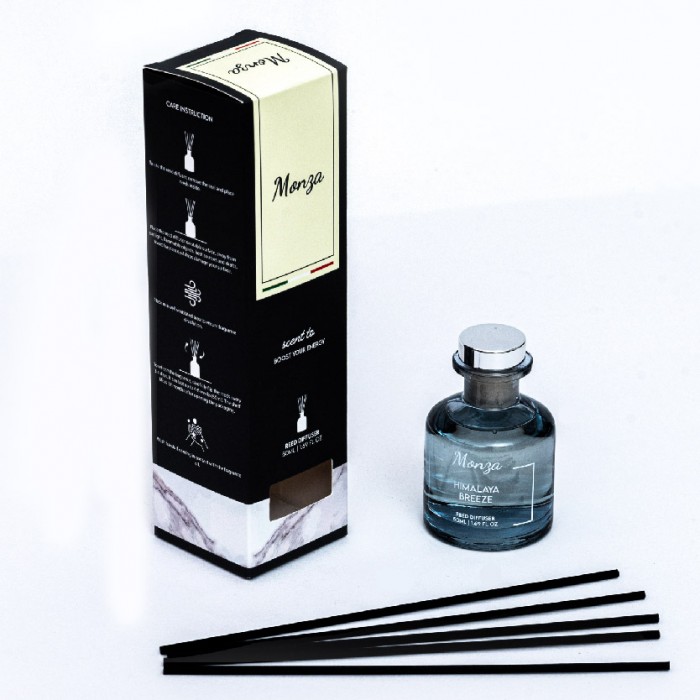 Monza Reed Diffuser Himalaya Breeze 50ml - Aroma Diffuser Air Freshener Room, Home Fragnance Pewangi Rumah 房间 香薰