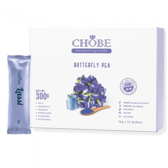 CHOBE POWDERED YOGURT DRINK BUTTERFLY PEA 25G X 12'S