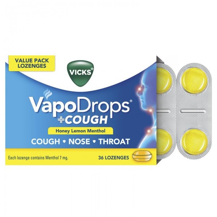 VICKS VAPODROPS + COUGH HONEY LEMON 6'S