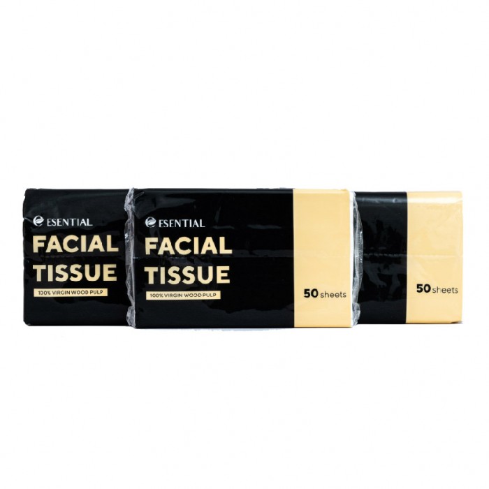 ESENTIAL Disposable Soft Facial Tissue 50's x3 / tisu muka/一次性面巾纸 /纸巾