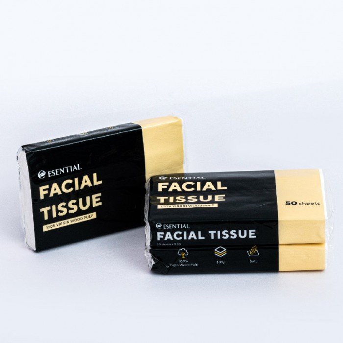 ESENTIAL Disposable Soft Facial Tissue 50's x3 / tisu muka/一次性面巾纸 /纸巾