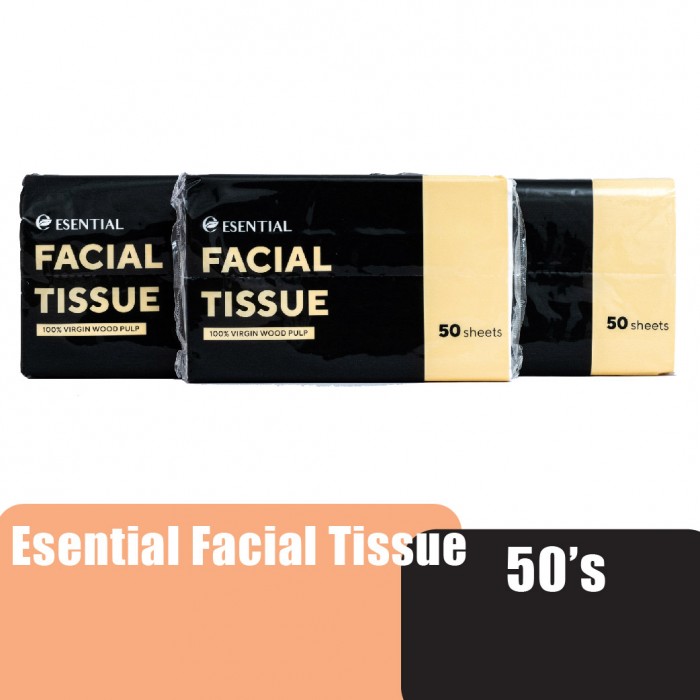 ESENTIAL Disposable Soft Facial Tissue 50's x3 / tisu muka/一次性面巾纸 /纸巾