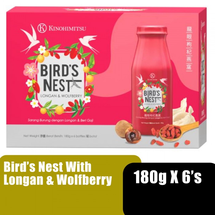 KINOHIMITSU BIRDS' NEST WITH LONGAN & WOLFBERRY 180G X 6'S (3CKNK097)