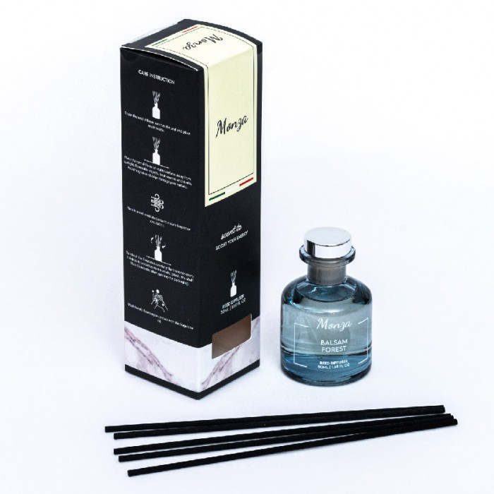 Monza Reed Diffuser Balsam Forest 50ml - Aroma Diffuser Air Freshener Room, Home Fragnance Pewangi Rumah 房间 香薰