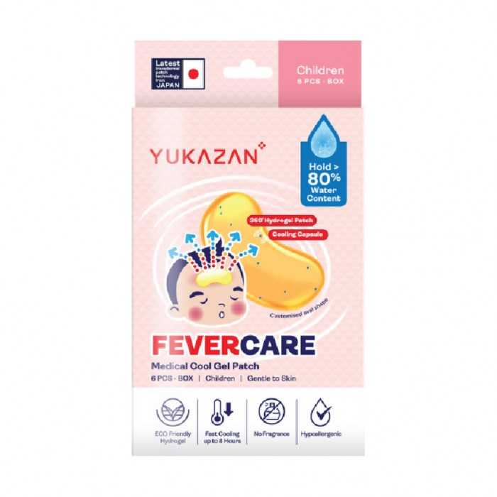 YUKAZAN CHILDREN FEVERCARE MEDICAL COOL GEL PATCH 6'S