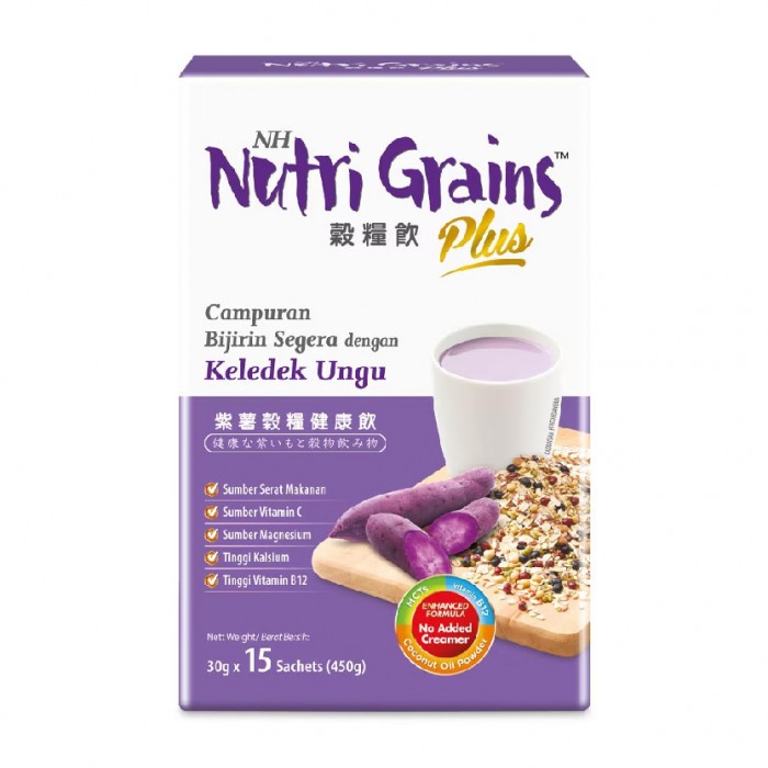 NH Nutri Grains Plus Meal Replacement With Purple Sweet Potato 30gx15's /紫薯谷粮代餐