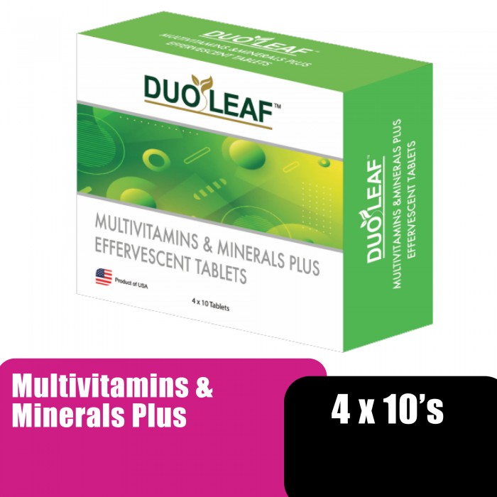 DUOLEAF MULTIVITAMINS & MINERALS PLUS EFFERVESCENT TABLETS 10'S X 4