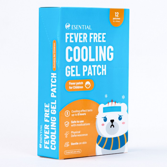 ESENTIAL Children Fever Free Cooling Gel Patch 12's -  For Body Heat & Headache Relief / 小孩退熱貼 Cool Fever / Kool Fever