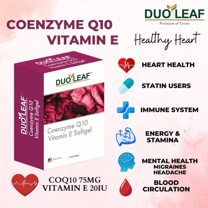 DUOLEAF COENZYME Q10 VITAMIN E SOFTGEL 60'S X 2