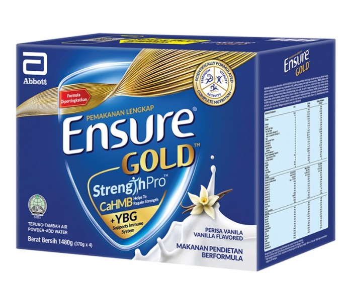 ENSURE Gold Streangth Pro Vanilla Flavour Plant Protein for Immunity Booster with Vitamin D3 B12 (牛奶粉) - 1.48kg [FOC 370