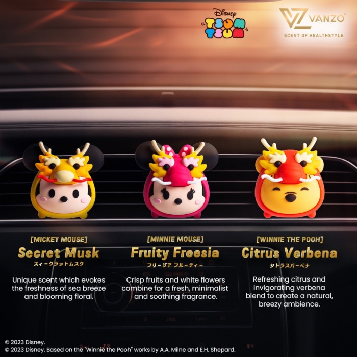 Vanzo Tsum Tsum Car Perfume Kereta 4g X 2 (Mickey Mouse) - Secret Musk Vanzo Car Perfum