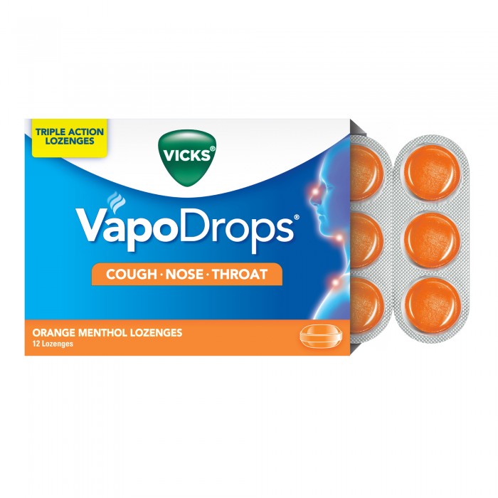 VICKS VAPODROPS + COUGH ORANGE 12'S